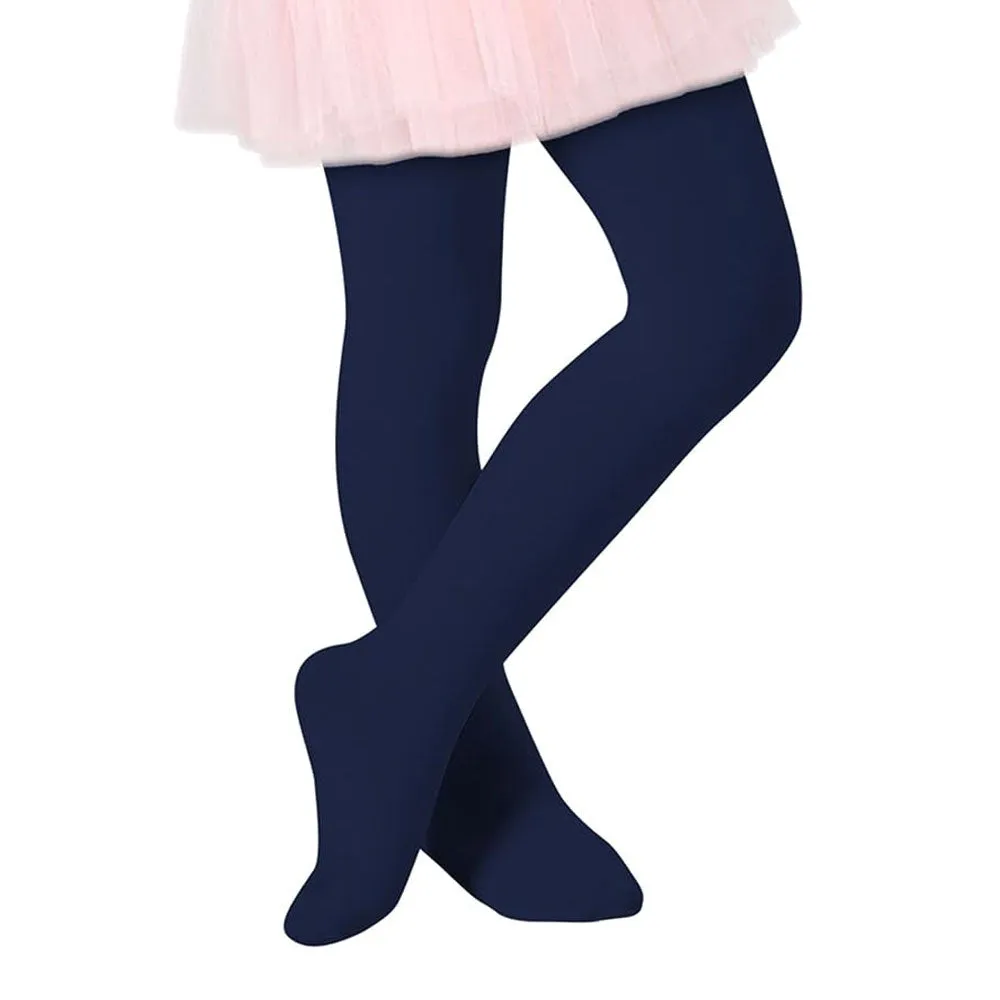 6pk Ballet Tights Footed Stockings Girls Dance Toddler Uniform Navy Medium 4-6