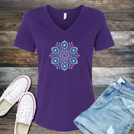 Abstract Snowflake V-Neck