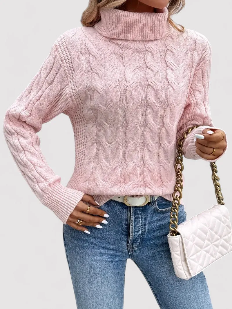 Ancien | Autumn Cable Knit Women's Turtleneck Sweater