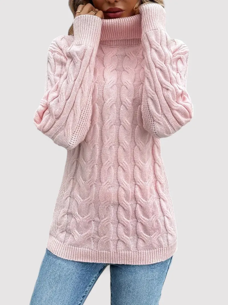 Ancien | Autumn Cable Knit Women's Turtleneck Sweater