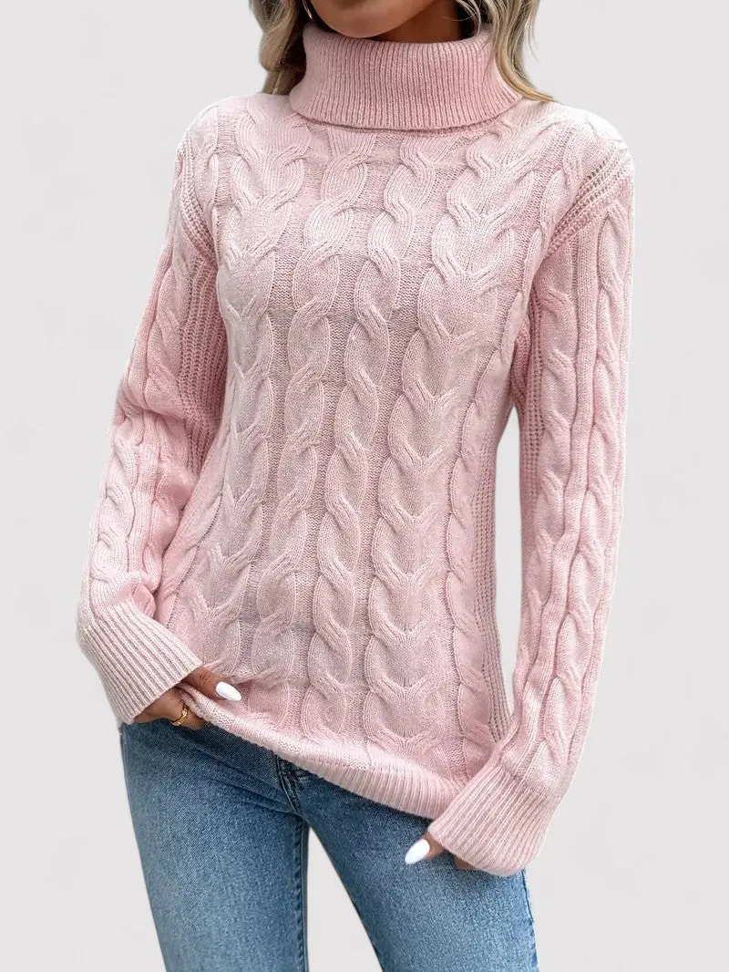 Ancien | Autumn Cable Knit Women's Turtleneck Sweater
