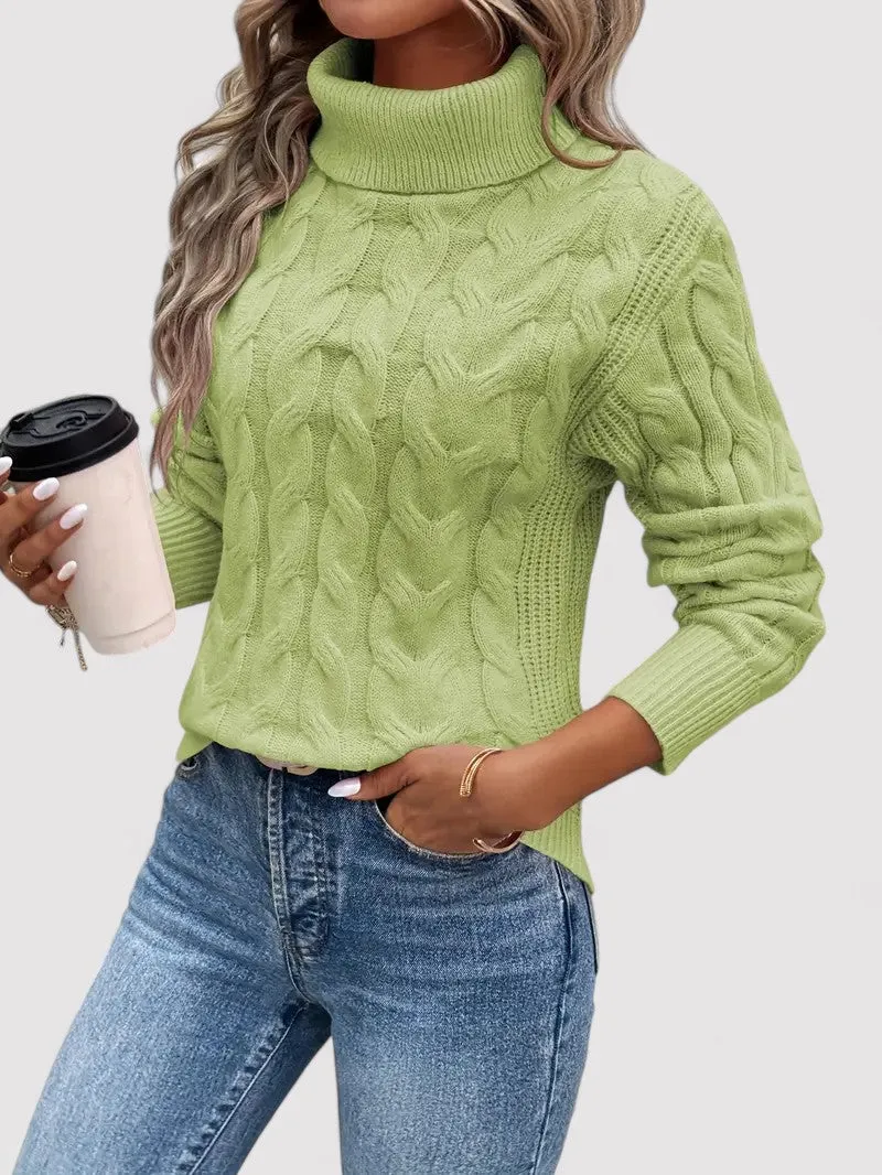 Ancien | Autumn Cable Knit Women's Turtleneck Sweater