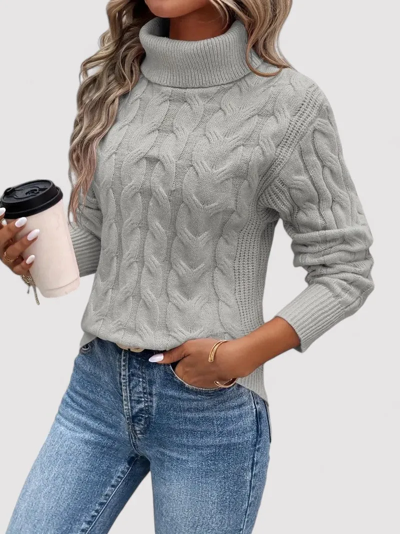 Ancien | Autumn Cable Knit Women's Turtleneck Sweater