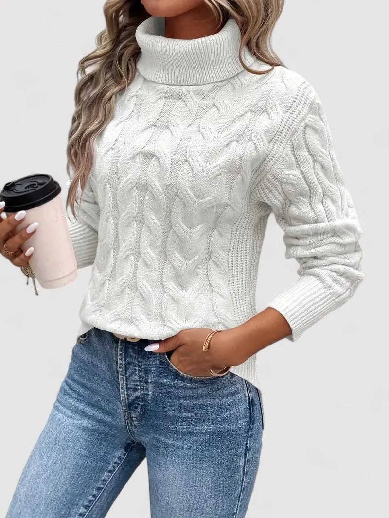 Ancien | Autumn Cable Knit Women's Turtleneck Sweater