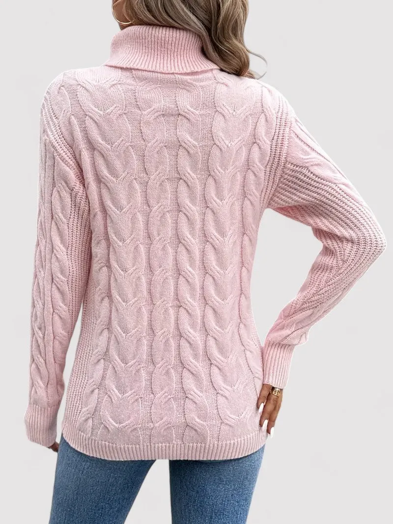 Ancien | Autumn Cable Knit Women's Turtleneck Sweater