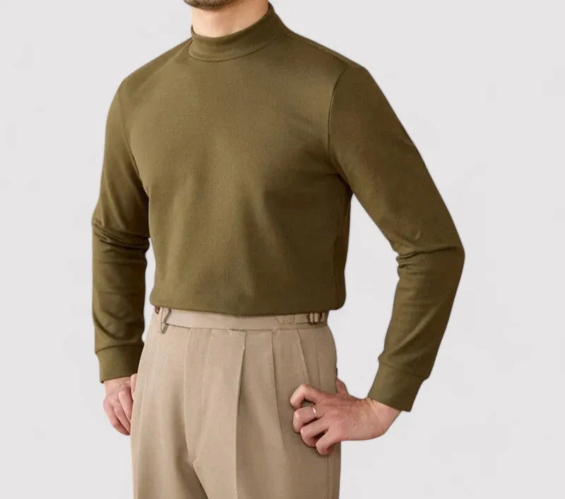 Ancien | Men's Soft Cashmere Half-Turtleneck Sweater