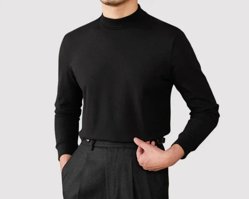 Ancien | Men's Soft Cashmere Half-Turtleneck Sweater