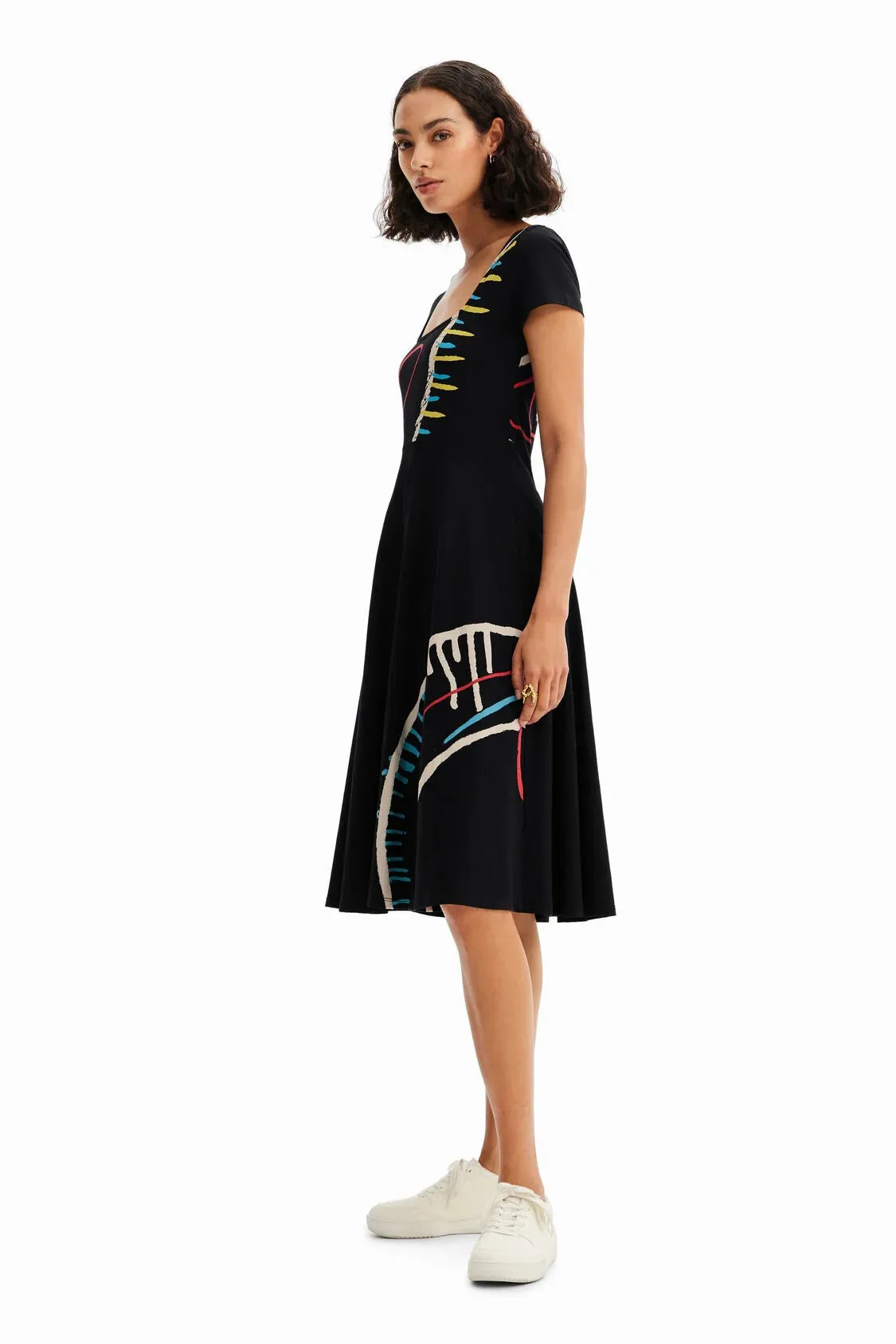 Arty A-line knit dress women