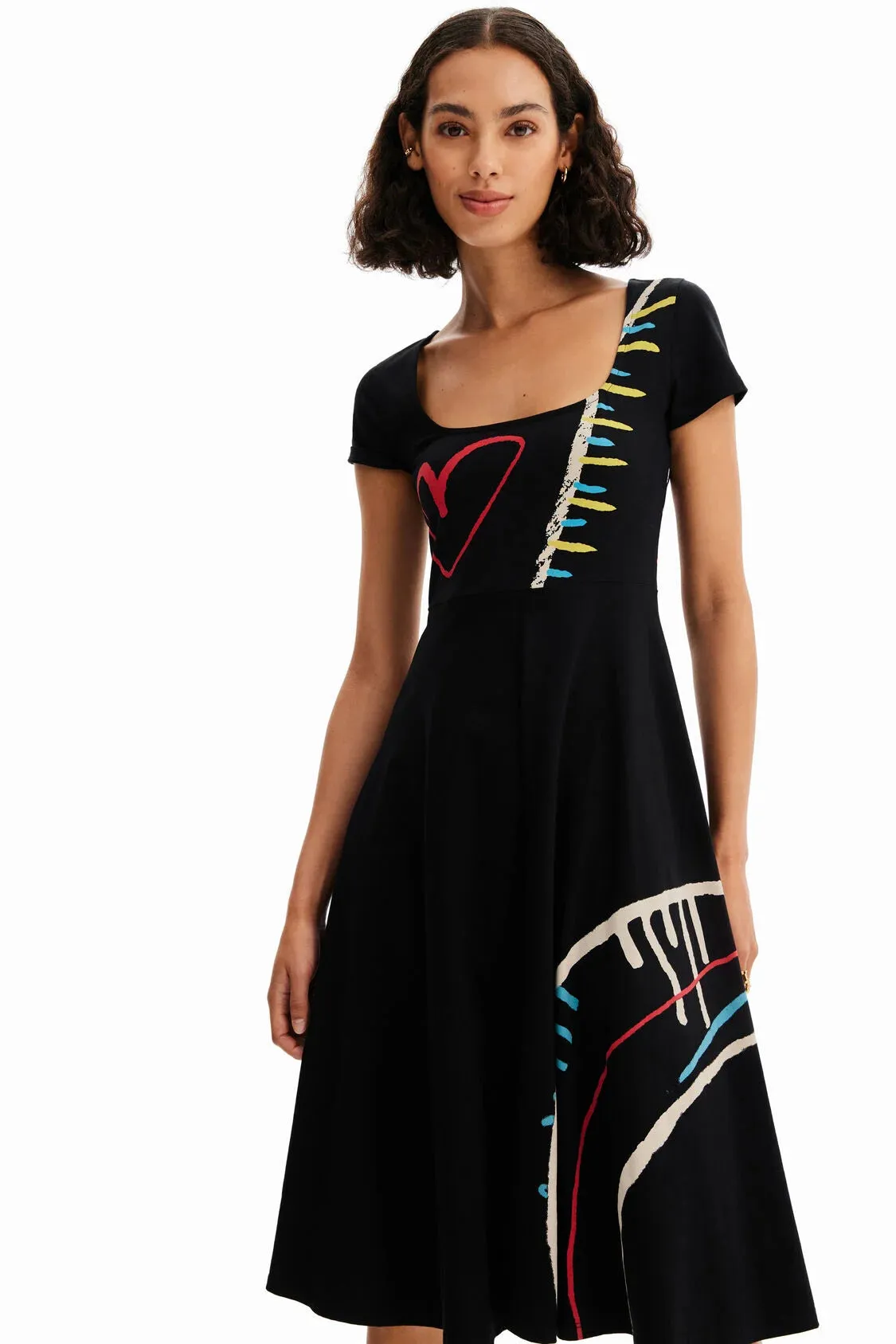 Arty A-line knit dress women