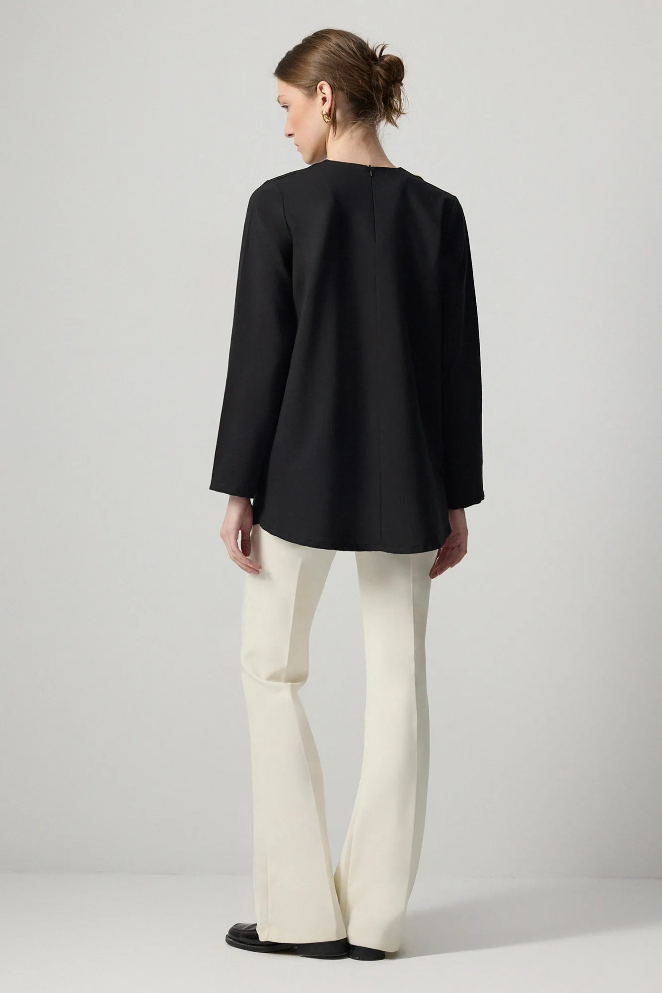 ASYMMETRIC CUT CREPE TUNIC