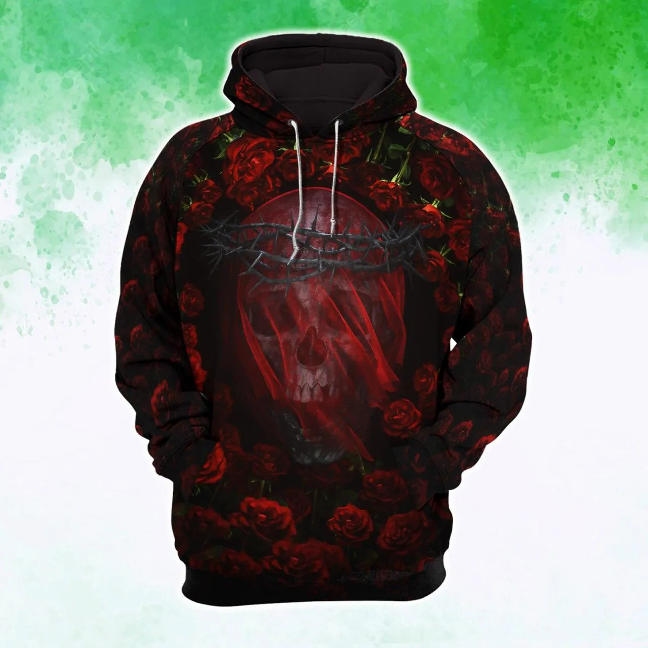 Barbed Wire Skull Gothic Artwork Combo Hoodie and Leggings