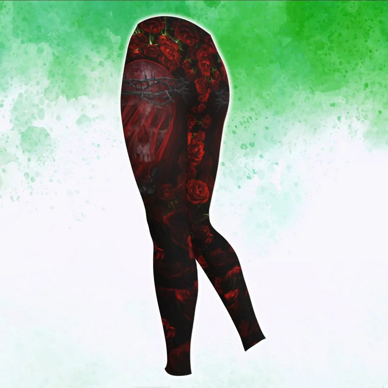 Barbed Wire Skull Gothic Artwork Combo Hoodie and Leggings