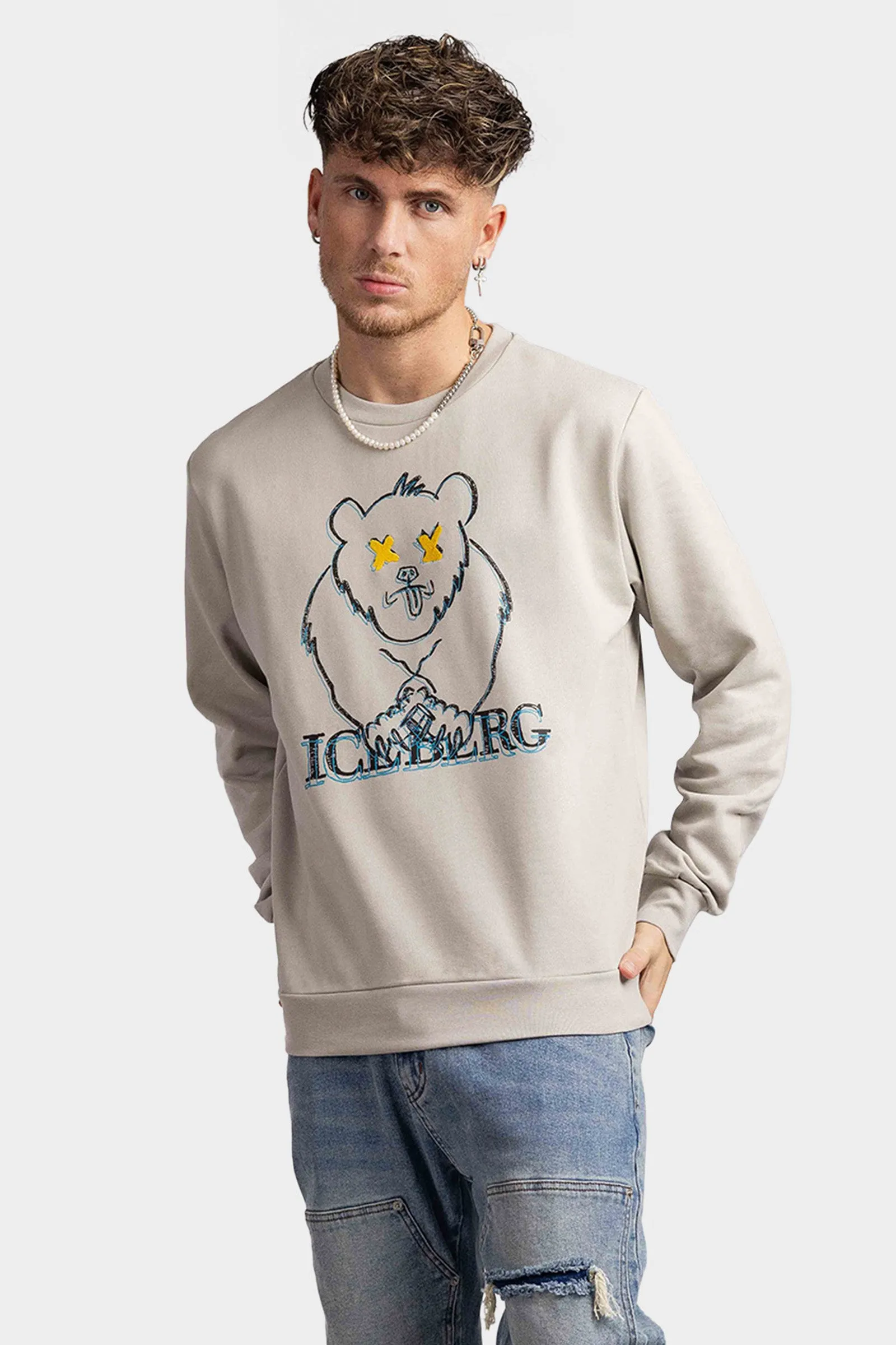 Bear Logo 5C Sweatshirt (Grey) - I24E01563411323