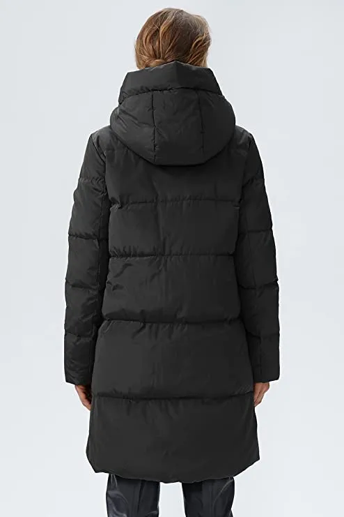 Black Ladies Winter Coats Stylish Ladies Down Coat with Hood - Orolay