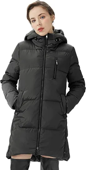 Black Ladies Winter Coats Stylish Ladies Down Coat with Hood - Orolay