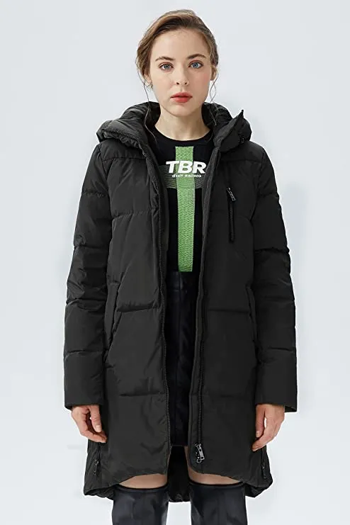 Black Ladies Winter Coats Stylish Ladies Down Coat with Hood - Orolay