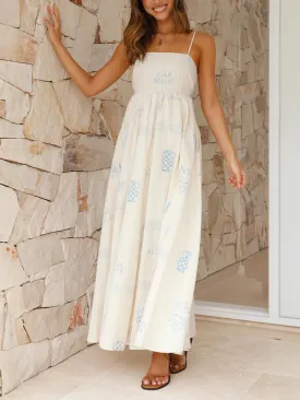 BlossomFlair Women's Floral Maxi Dress with Spaghetti Straps