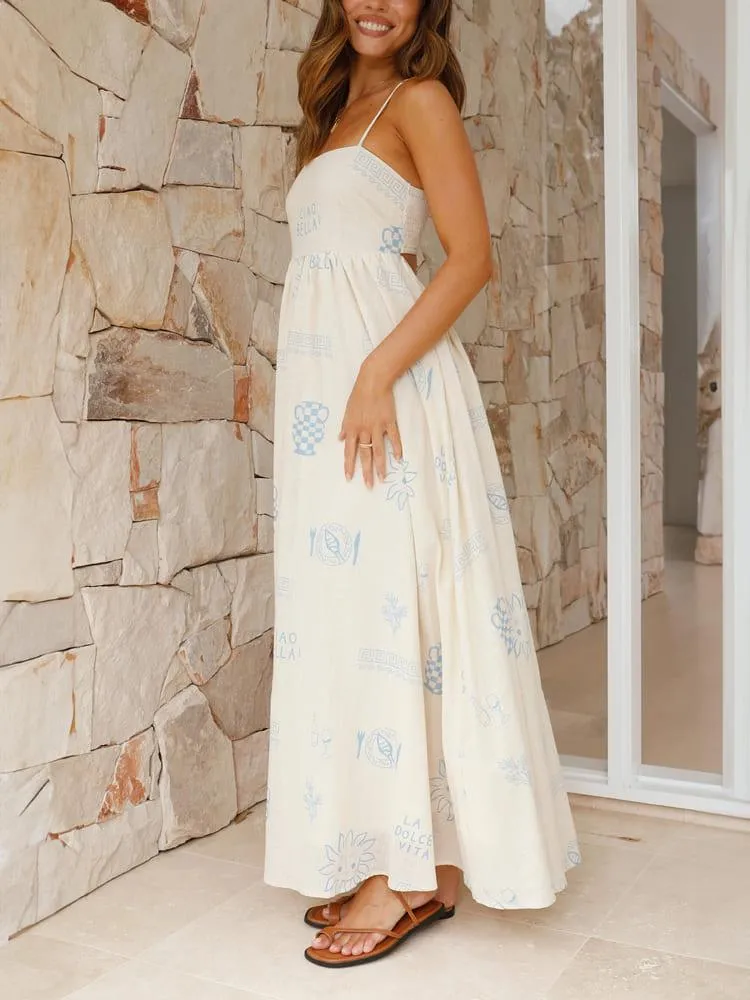 BlossomFlair Women's Floral Maxi Dress with Spaghetti Straps