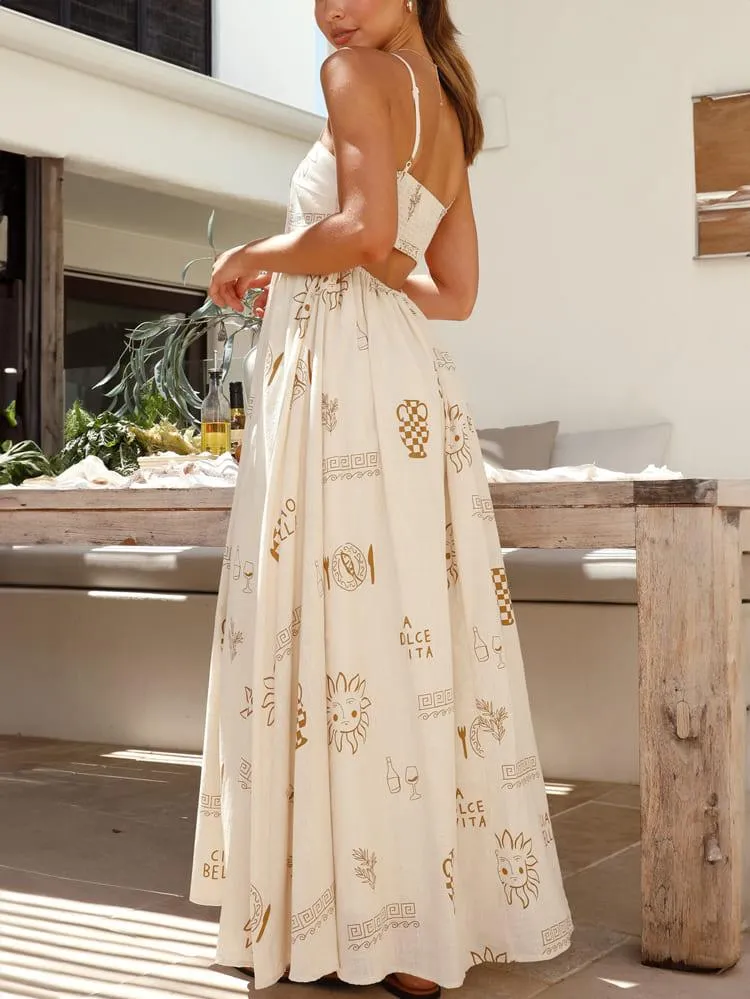 BlossomFlair Women's Floral Maxi Dress with Spaghetti Straps
