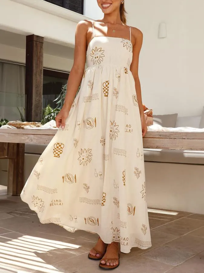 BlossomFlair Women's Floral Maxi Dress with Spaghetti Straps
