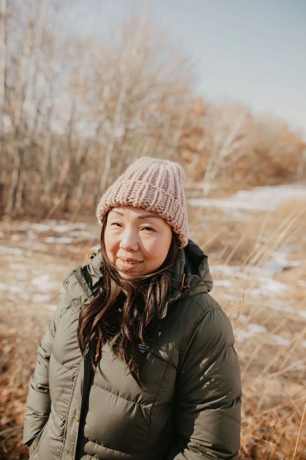 Blush Pink Peruvian Wool Ribbed Knit Hat