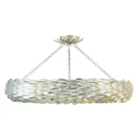 Broche 8 Light Antique Silver Semi Flush Mount