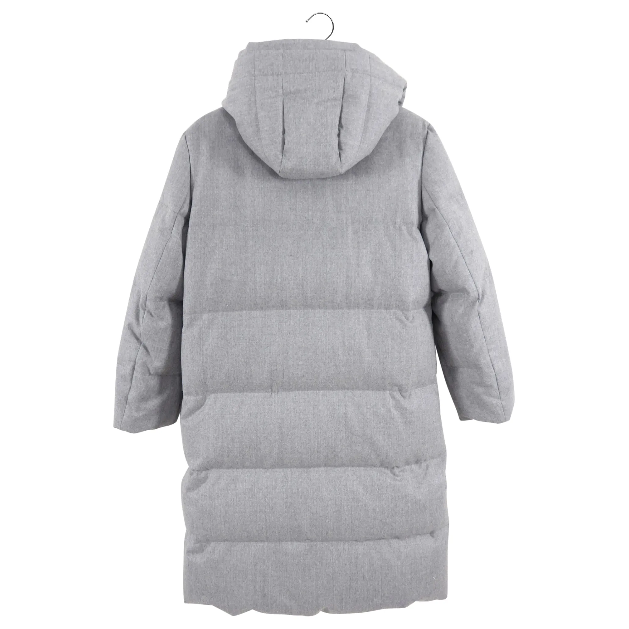 Brunello Cucinelli Light Grey Down Filled Puffer Long Parka Coat - USA S (2/4)