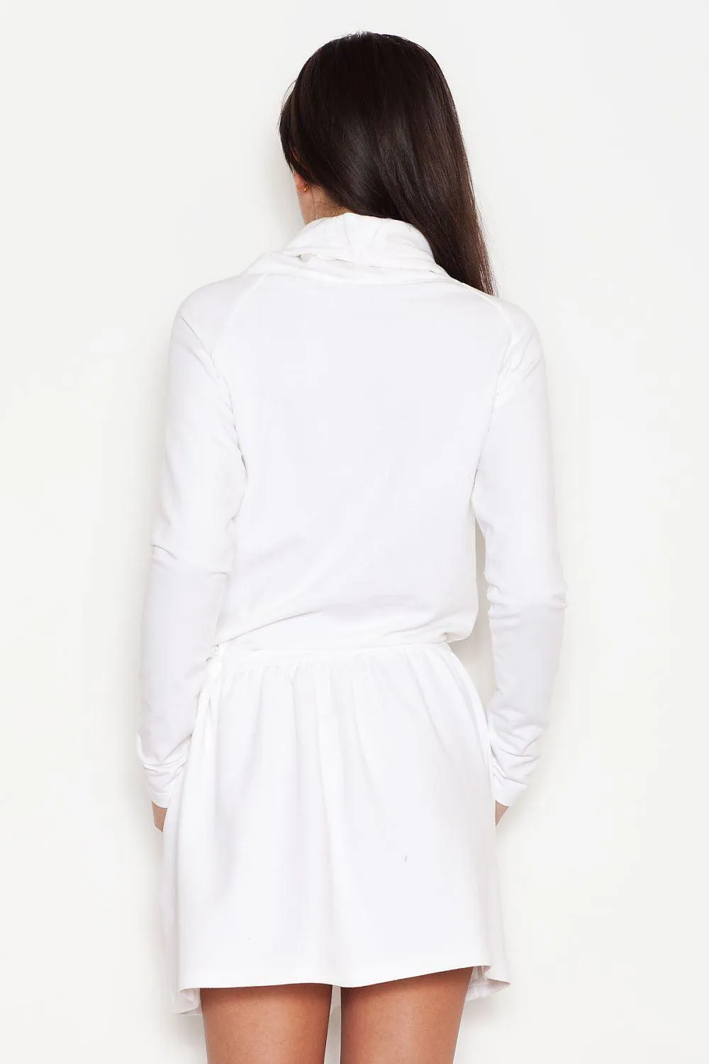 Chic Turtleneck Midi Dress with Adjustable Waist Design