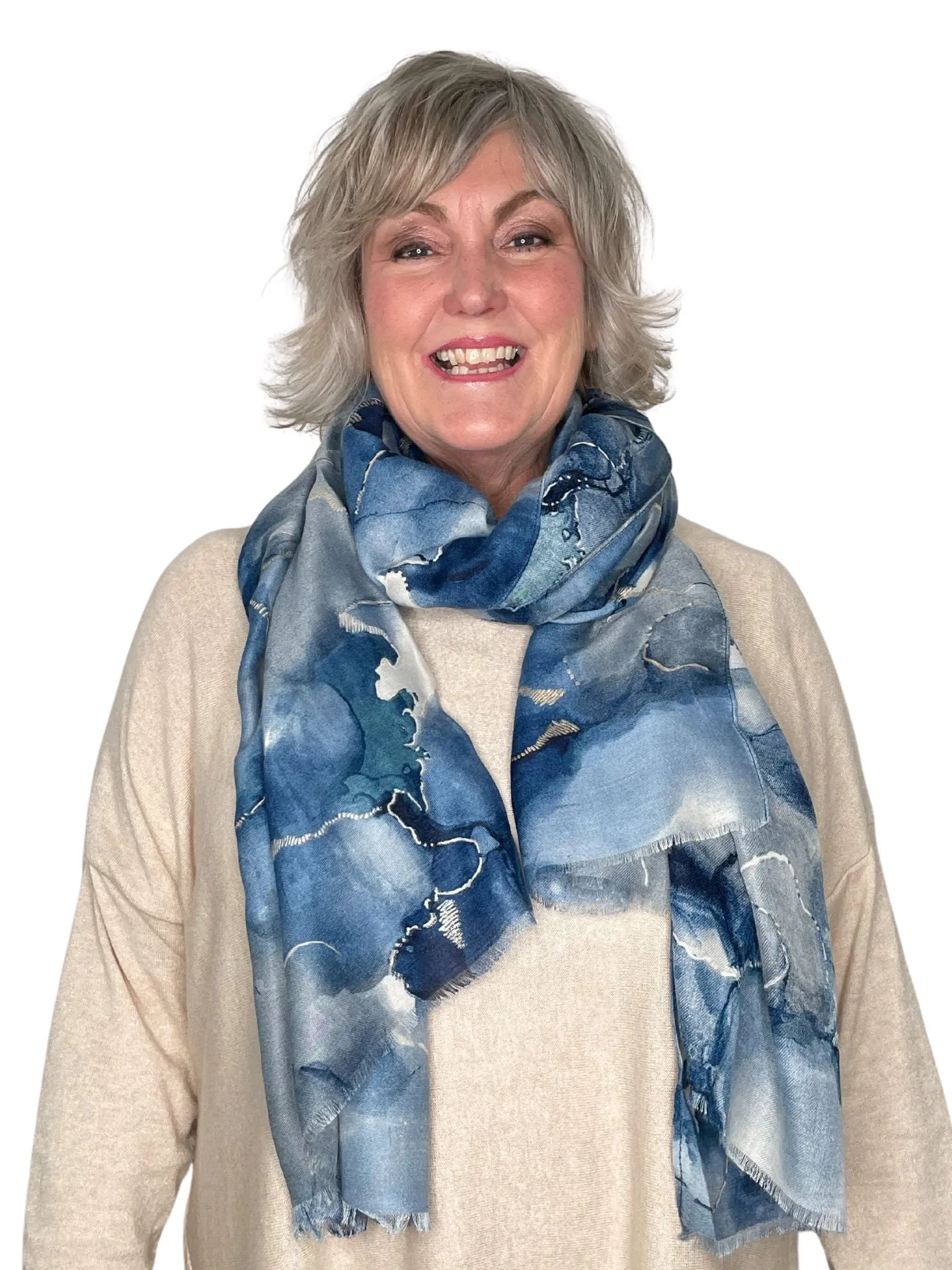 Clara Marbled Gold Detail Scarf