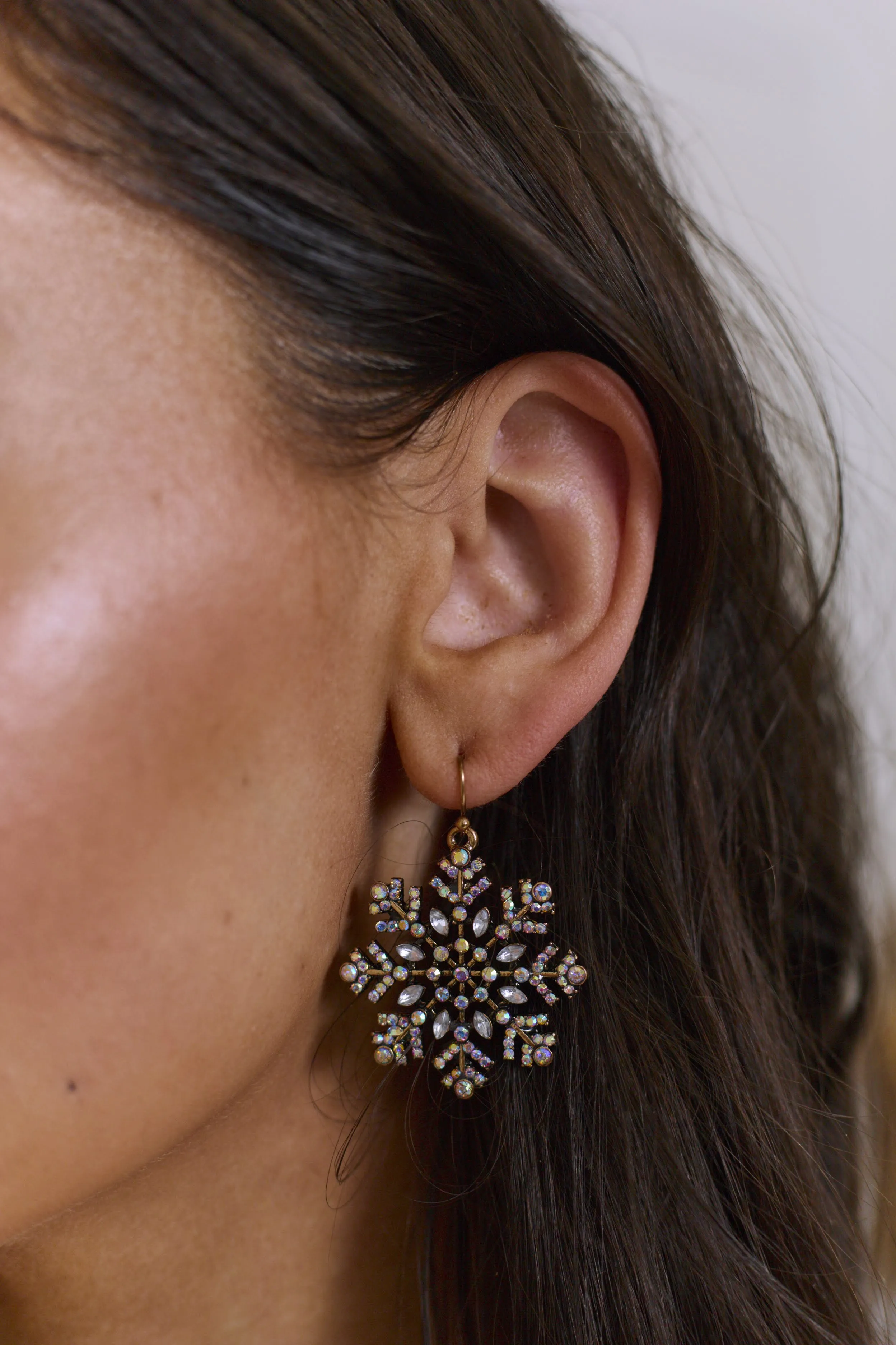 Coldest Winter Crystal Snowflake Earrings