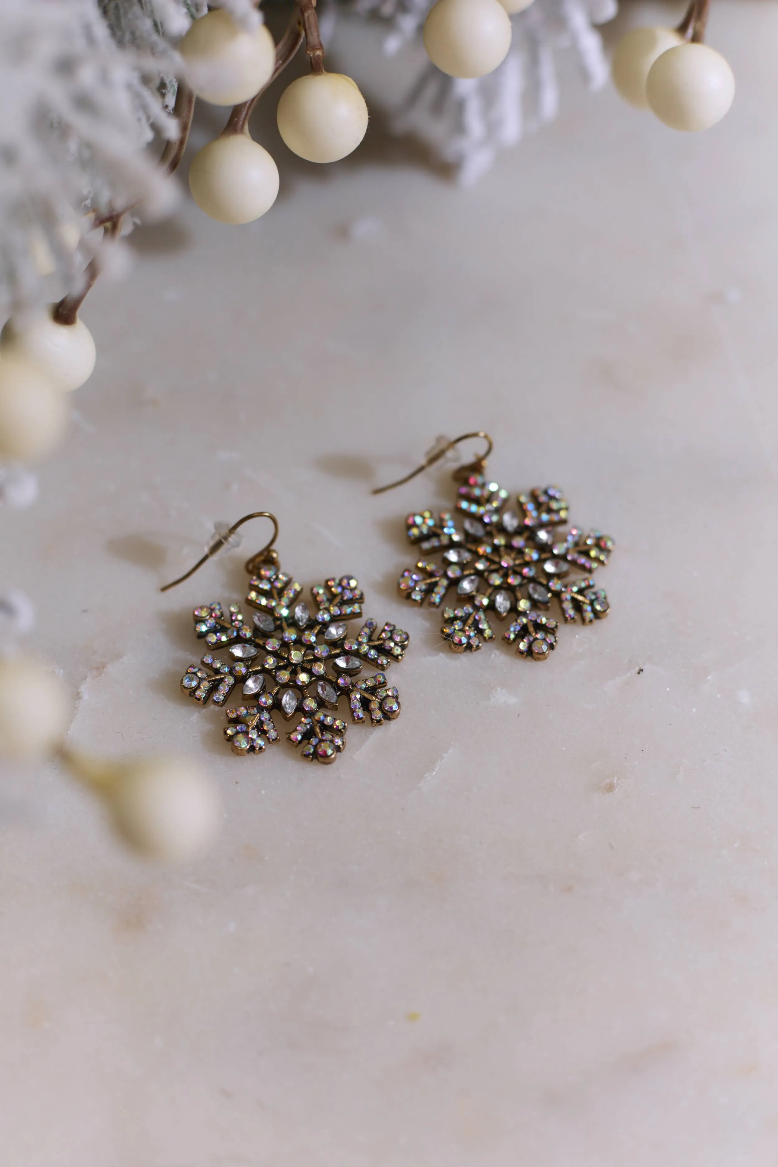 Coldest Winter Crystal Snowflake Earrings