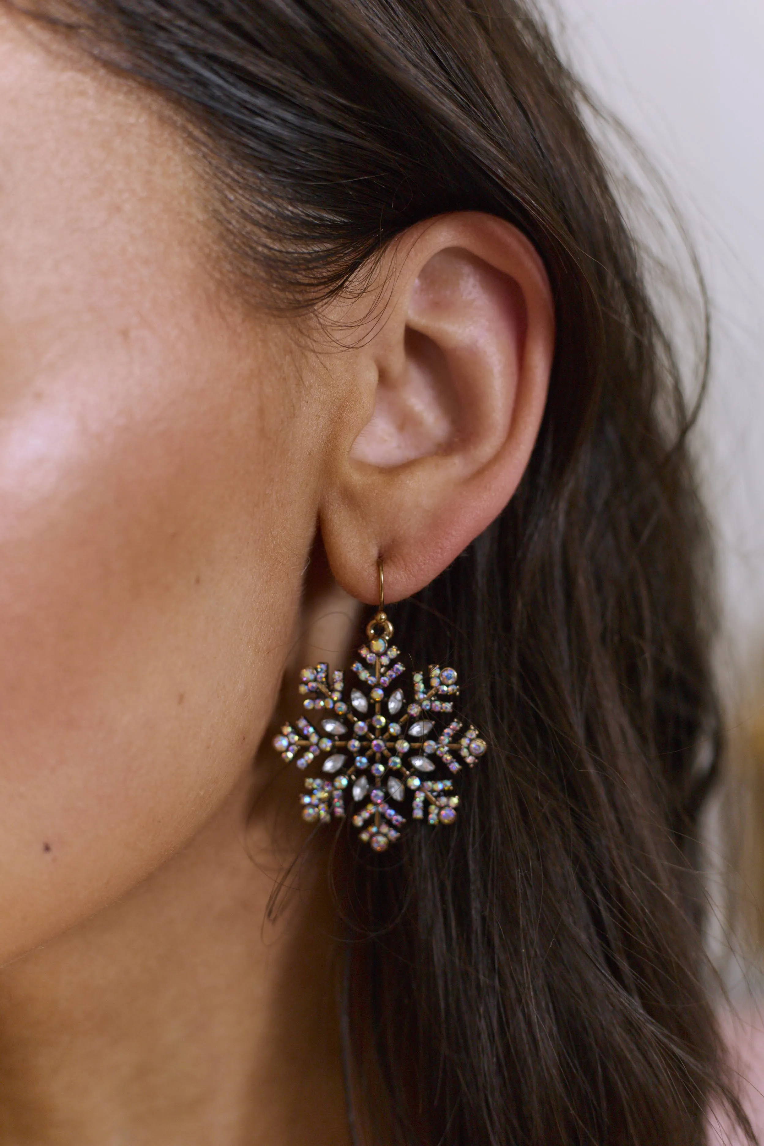Coldest Winter Crystal Snowflake Earrings