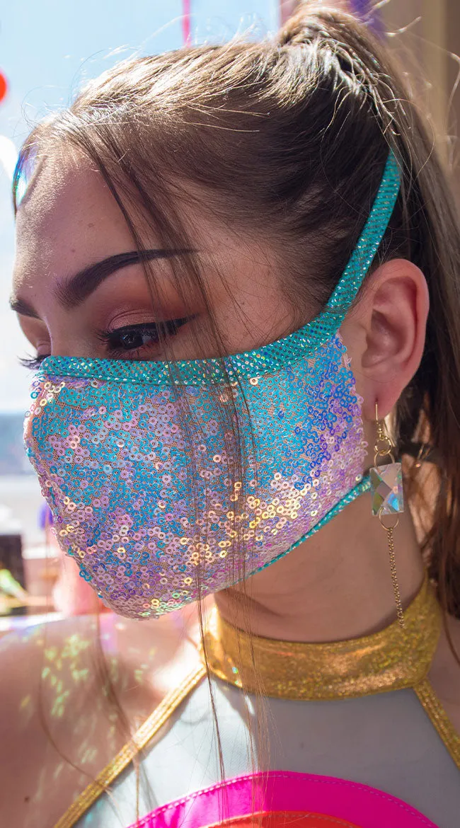 Cosmic Sequin Tailored Face Mask
