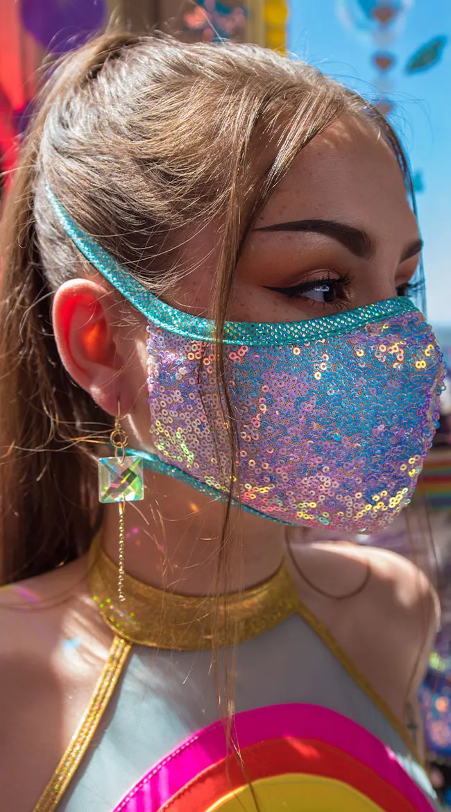 Cosmic Sequin Tailored Face Mask