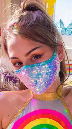 Cosmic Sequin Tailored Face Mask