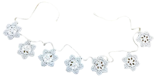 Crocheted Snowflake Holiday Garland