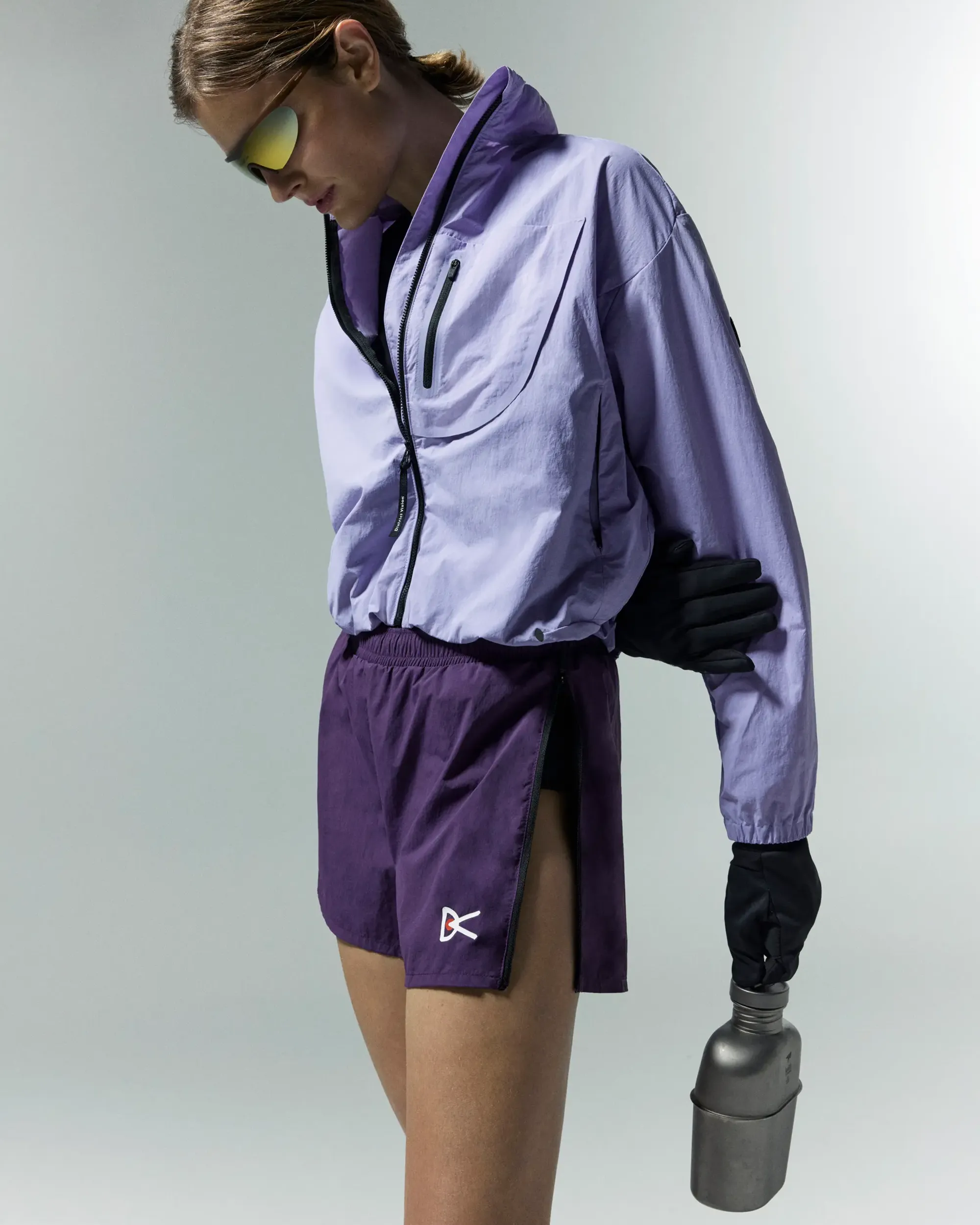 Cropped Recycled DWR Jacket - Lilac