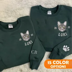 Custom Dog & Cat Sweatshirt  -  Personalized Embroidered Hoodie for Pet Lovers
