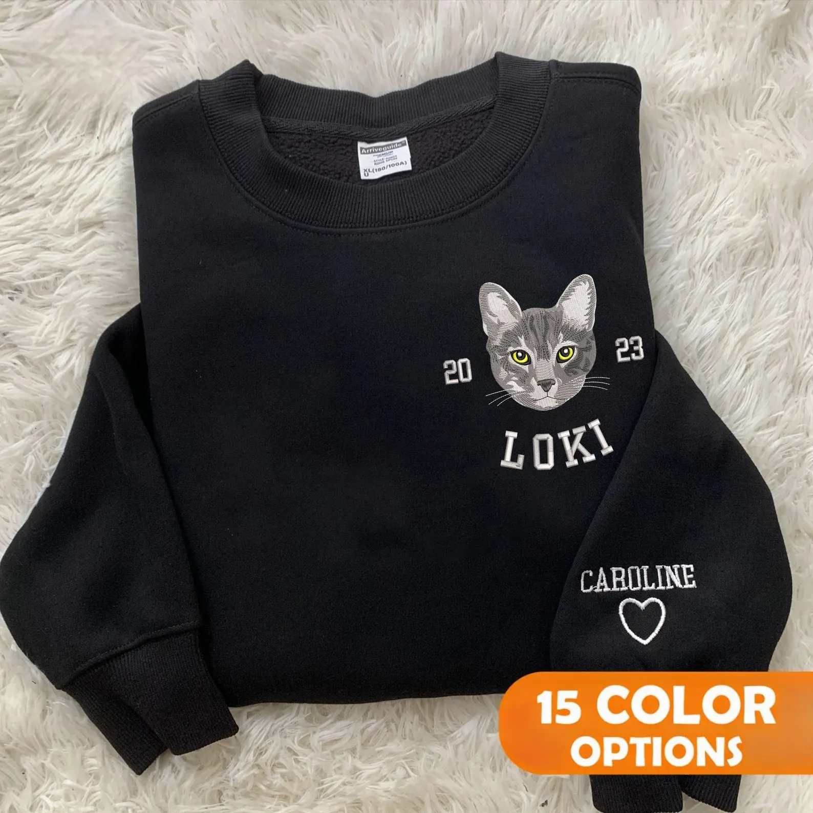 Custom Dog & Cat Sweatshirt  -  Personalized Embroidered Hoodie for Pet Lovers