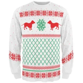 Dachshund Ugly Christmas Sweater All Over Adult Long Sleeve T-Shirt