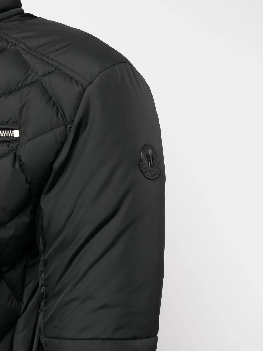 diamond-quilt zip-fastening jacket