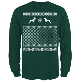 Doberman Ugly Christmas Sweater Forest Adult Long Sleeve T-Shirt