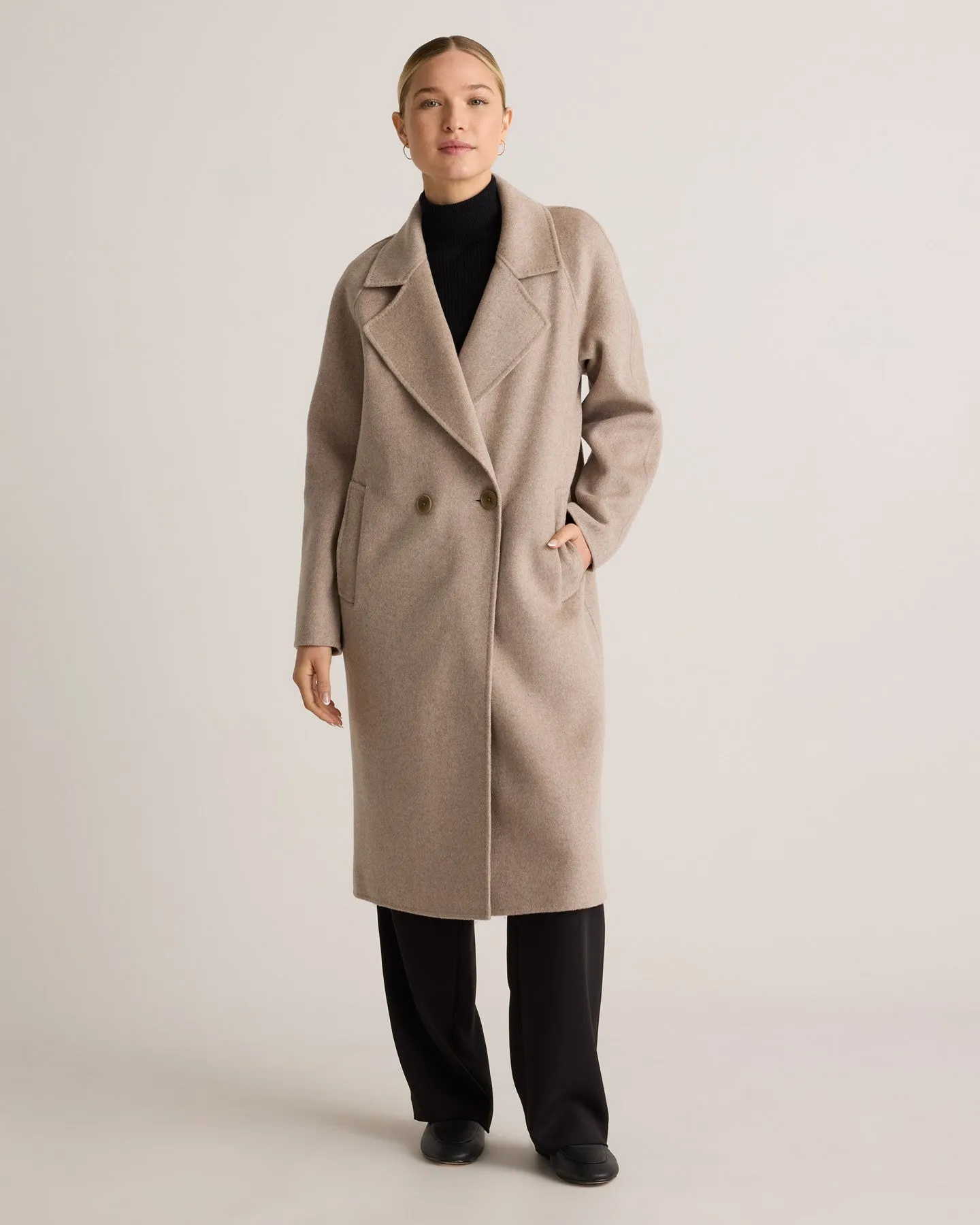 Double-Faced Merino Wool Notched Lapel Coat