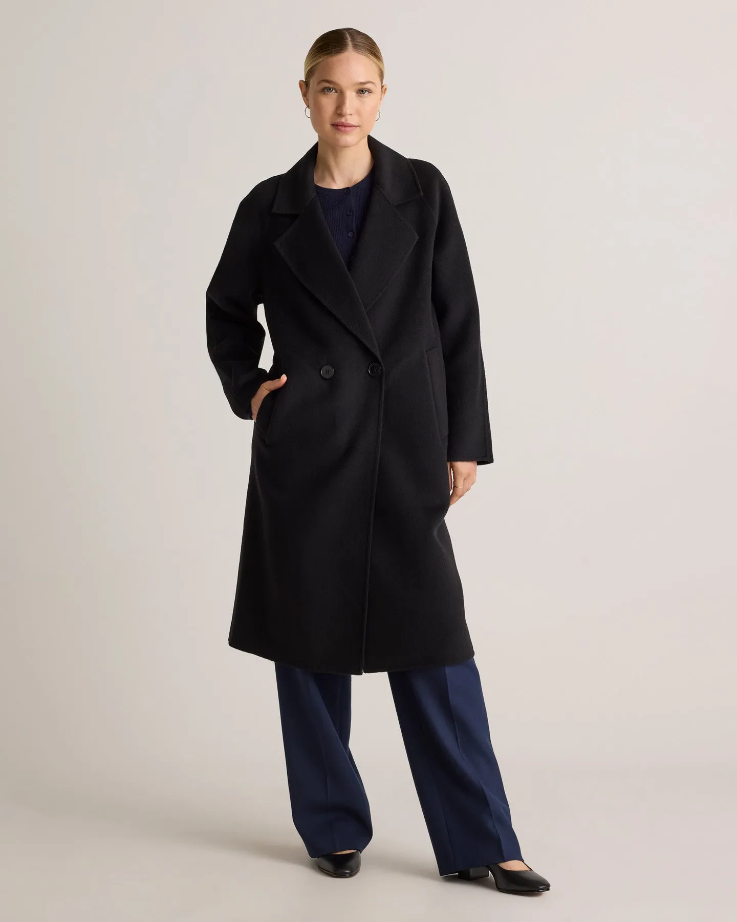 Double-Faced Merino Wool Notched Lapel Coat