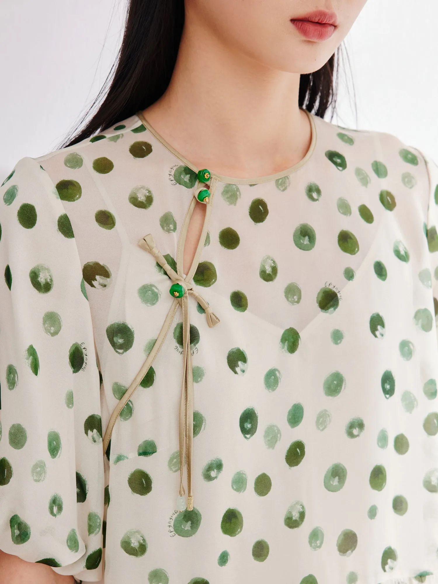 EP YAYING Silk Chiffon Dress