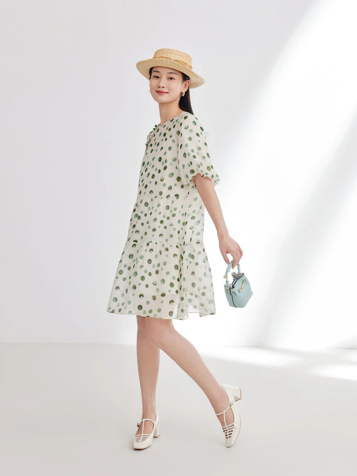 EP YAYING Silk Chiffon Dress