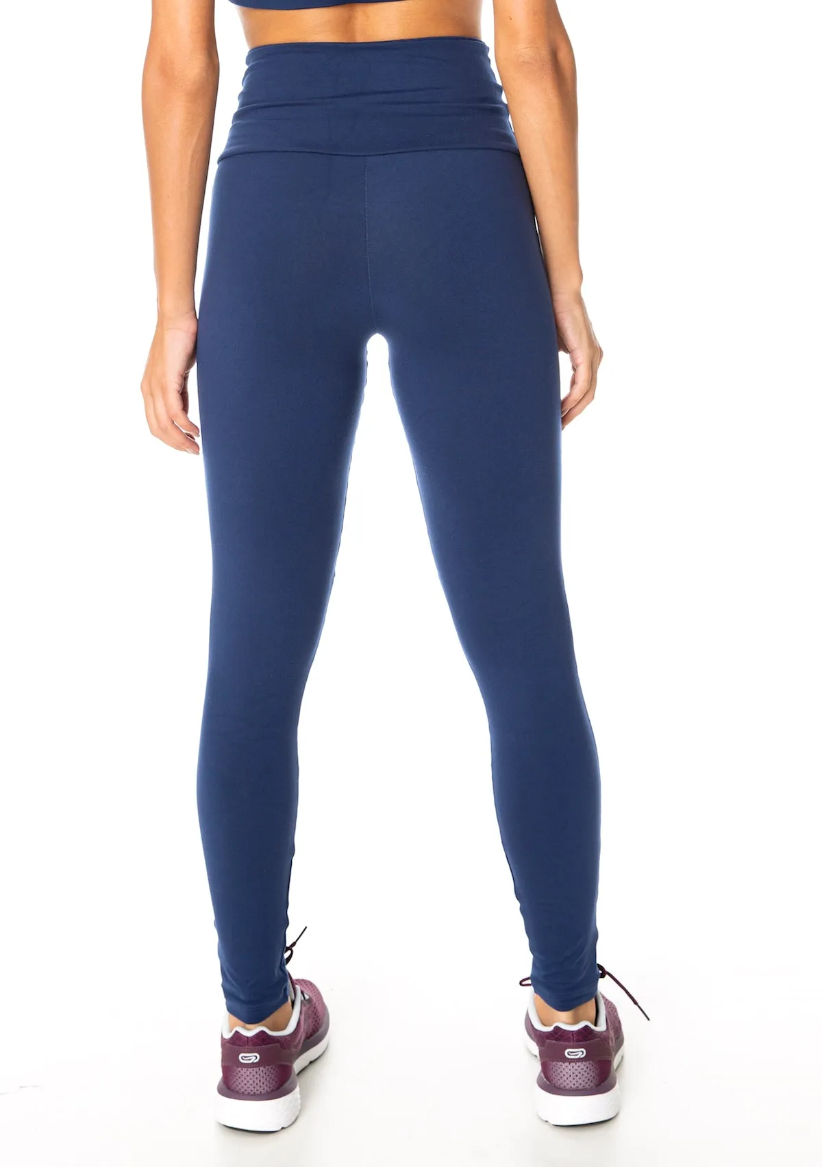 Gloss Panel Supplex Compress F/L Tights - Navy