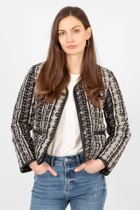 Greta Lightweight Box Jacket - Black, Moroccan Style