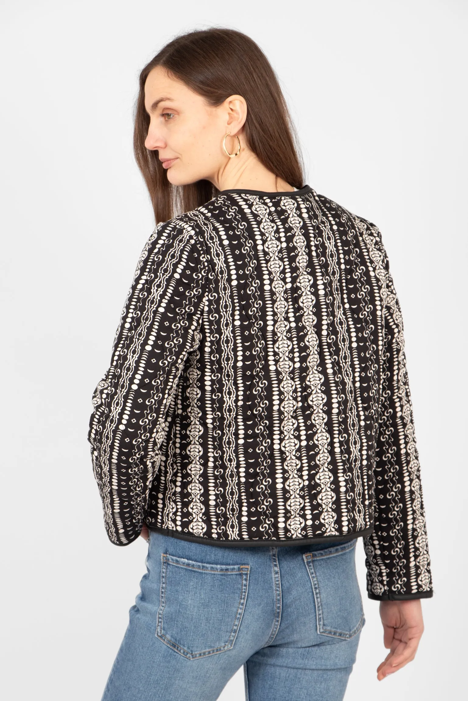 Greta Lightweight Box Jacket - Black, Moroccan Style