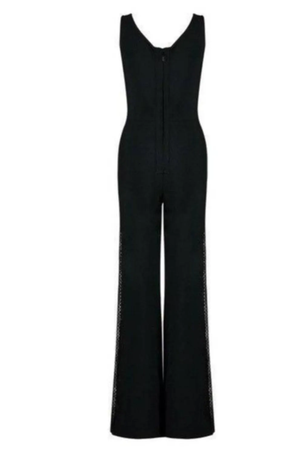 Hanna Black Lace Up Jumpsuit
